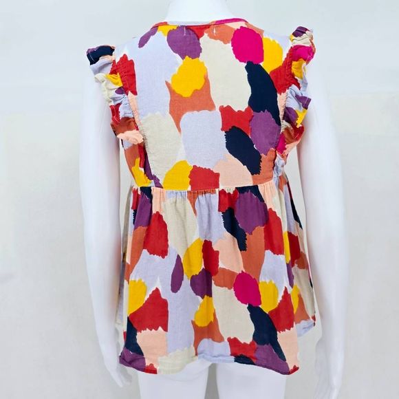 THML Multicolor Brushstroke Sleeveless Peasant Blouse S - Picture 2 of 6